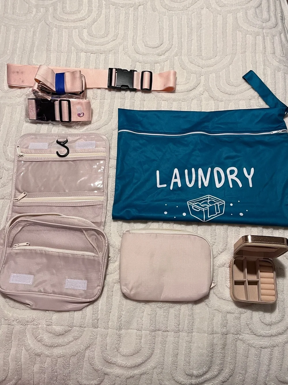 Travel Laundry & Organizer Set - Blue and cream